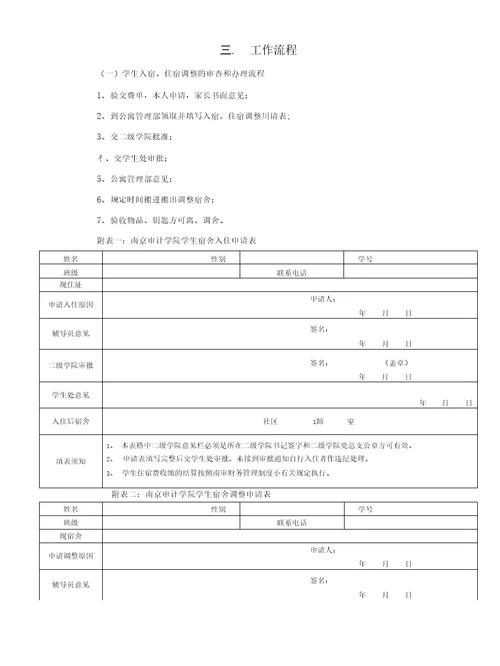 精品南京审计学院学生宿舍公寓管理规定和工作流程