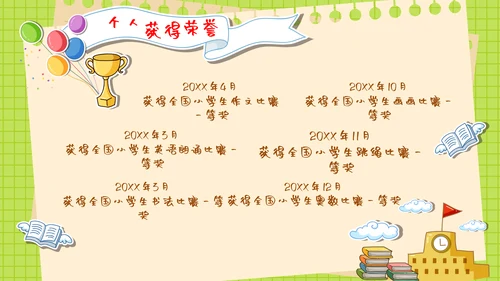 小学生自我介绍通用PPT课件模板