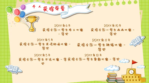小学生自我介绍通用PPT课件模板