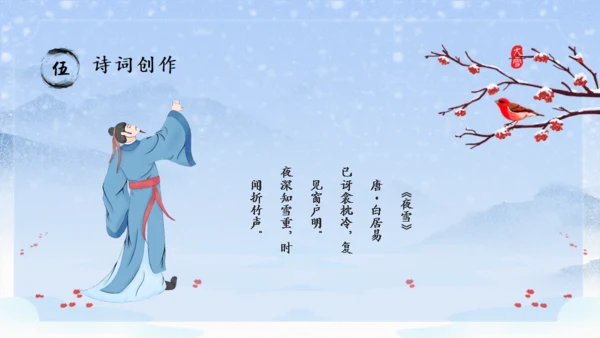 大雪纷飞大雪季气介绍通用PPT模板