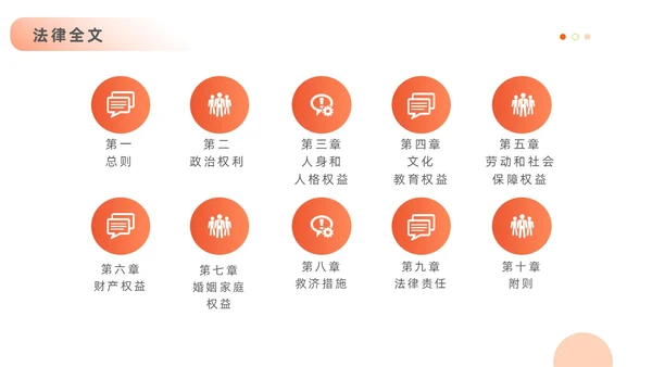橙色黄色插画风简约风妇女权益保障法法律条文解释PPT女性健康