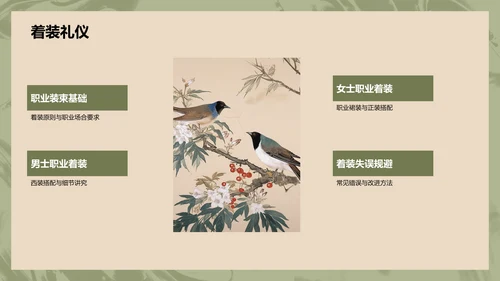 蓝色水墨风文化礼仪PPT模板