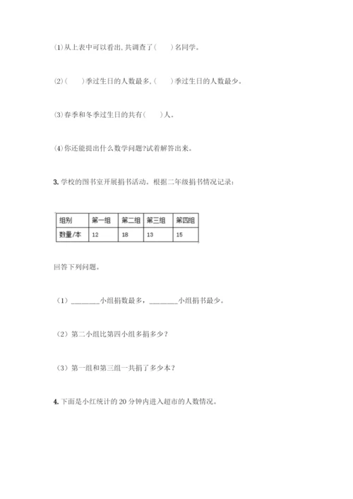 人教版二年级下册数学第一单元-数据收集整理-测试卷附答案(轻巧夺冠).docx