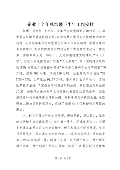 企业上半年总结暨下半年工作安排.docx