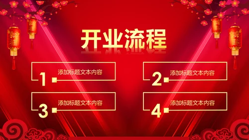 红色喜庆大气盛大开业典礼PPT模板