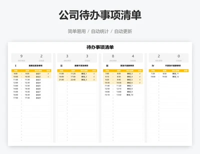 公司待办事项清单