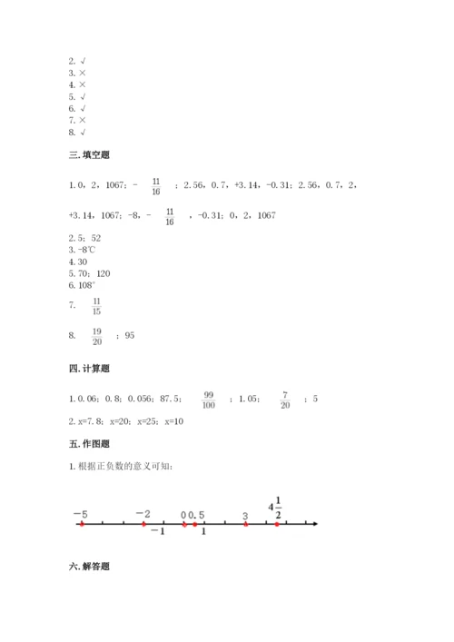 沪教版小学六年级下册数学期末综合素养测试卷附完整答案【有一套】.docx