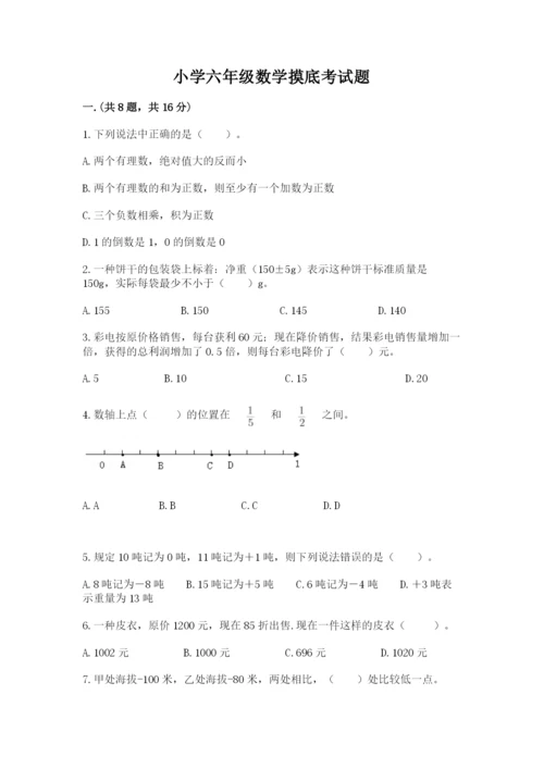 小学六年级数学摸底考试题及完整答案【精选题】.docx