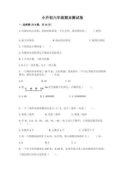 小升初六年级期末测试卷【培优b卷】.docx