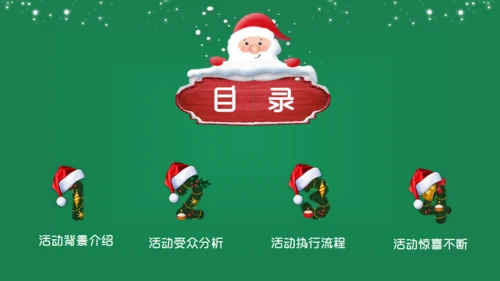 萌系圣诞老人圣诞节商业活动策划通用PPT模板
