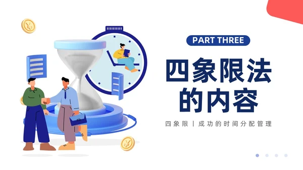 蓝色插画扁平商务时间管理PPT课件