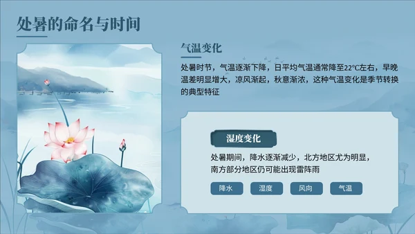 蓝色中国风夏至科普讲座
