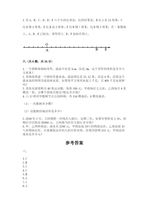 人教版六年级数学小升初试卷附答案【名师推荐】.docx