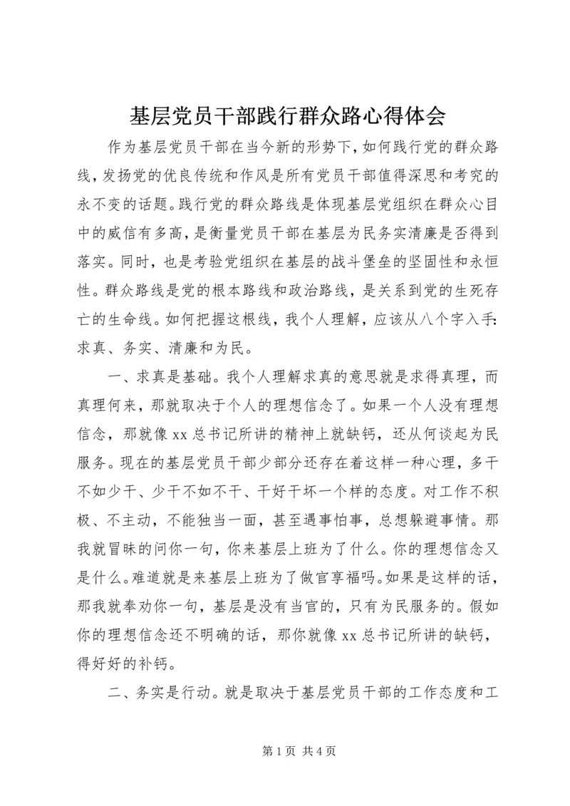 基层党员干部践行群众路心得体会.docx