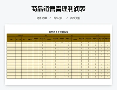 商品销售管理利润表