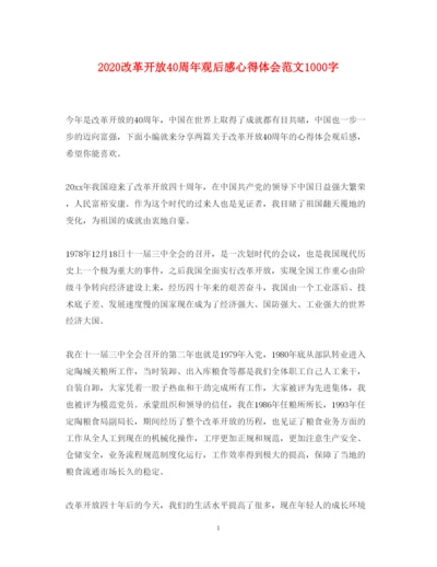 精编改革开放40周年观后感心得体会范文1000字.docx