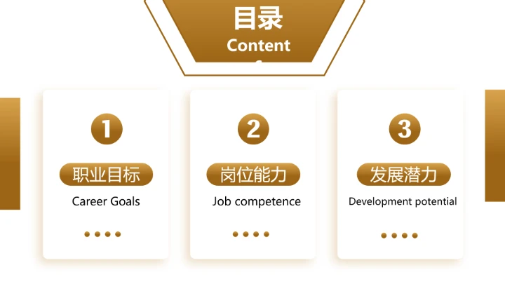 金黄色商务风会计专业大学生求职综合能力展示职业生涯规划通用PPT模版