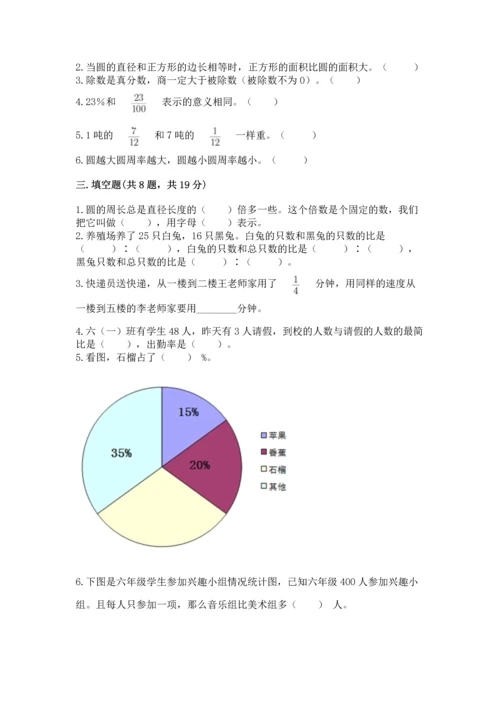 人教版六年级上册数学期末测试卷加解析答案.docx