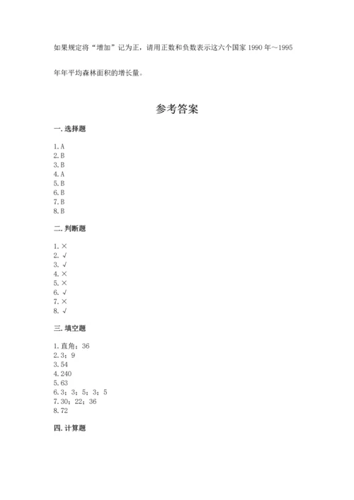 小学数学毕业测试卷（实用）.docx
