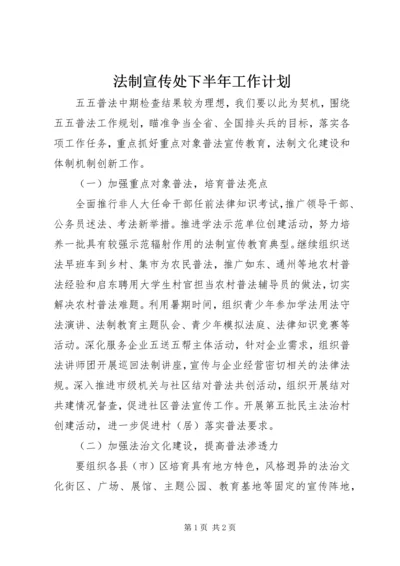 法制宣传处下半年工作计划 (2).docx