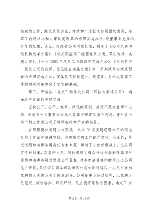 企业双向选择优化组合改革总结大会致辞.docx