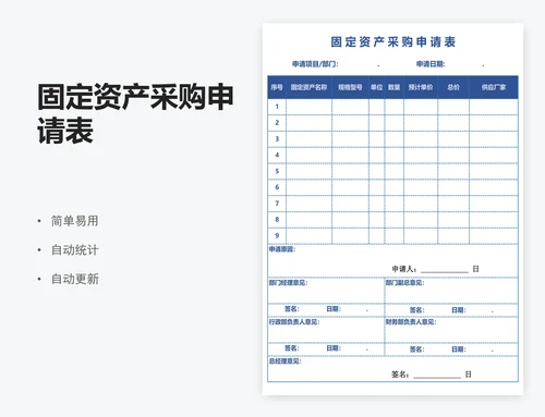 固定资产采购申请表