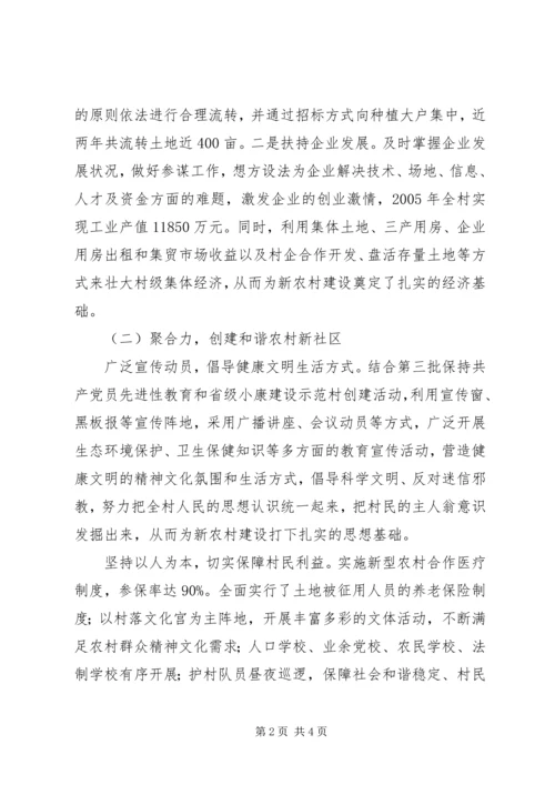 双峰社会主义新农村示范点建设管理情况汇报(改) (3).docx