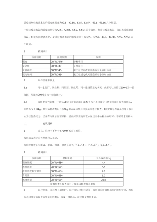 优质建筑关键工程检测取样标准手册.docx