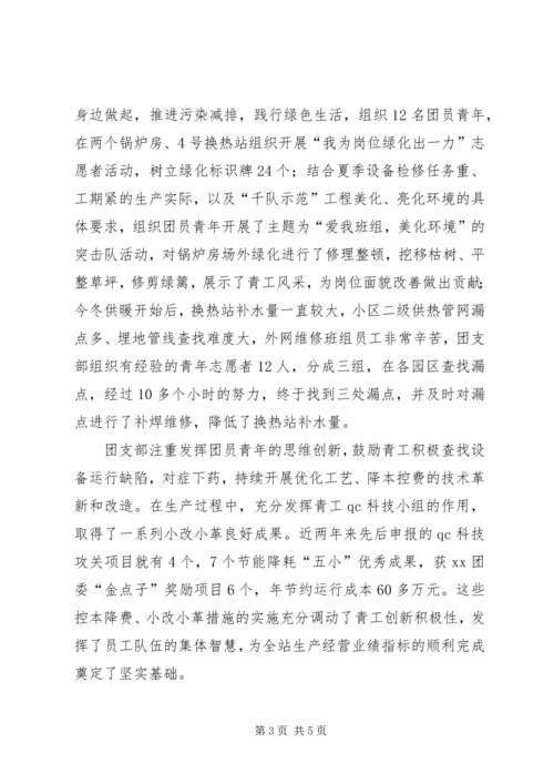 供热团支部“五四红旗团支部”申报材料.docx