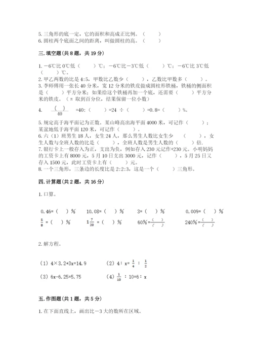 坊子区六年级下册数学期末测试卷汇编.docx