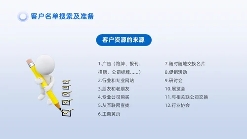 蓝色商务3D小人销售PPT销售培训