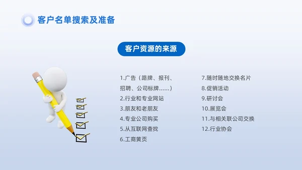 蓝色商务3D小人销售PPT销售培训