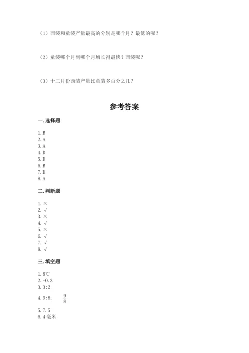 冀教版小学六年级下册数学期末综合素养测试卷含答案（基础题）.docx