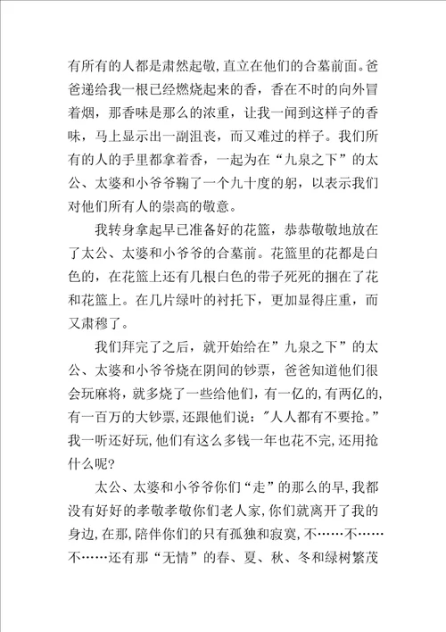 作文清明节扫墓510