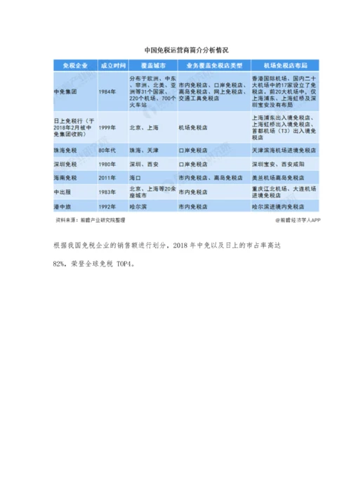 中国免税业行业市场分析市场规模近400亿-中免集团成为行业领头企业.docx