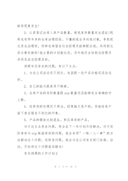 有关助理的工作计划10篇.docx