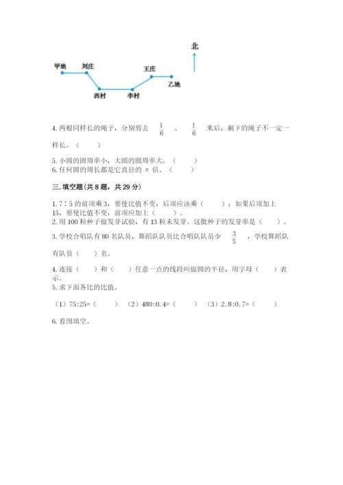 小学数学六年级上册期末测试卷及完整答案（典优）.docx