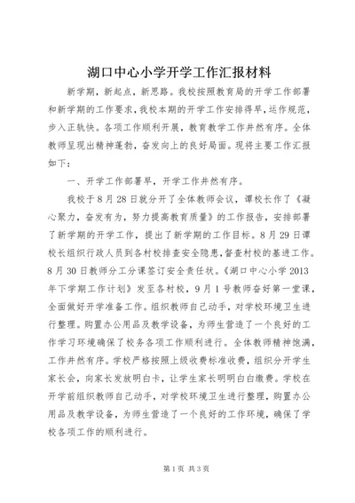 湖口中心小学开学工作汇报材料.docx