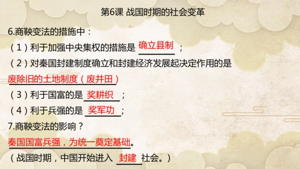 第二单元 夏商周时期：奴隶制王朝的更替和向封建社会的过渡  单元复习课件（25张PPT）