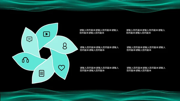 绿色简约风流线数据分析报告PPT模板