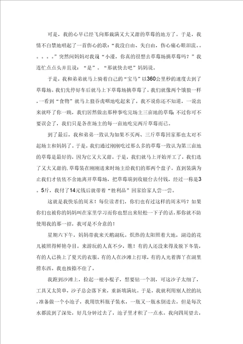 周末日记范文七篇
