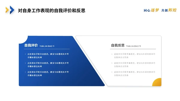 简约蓝黄商务转正述职报告工作汇报工作总结自我介绍ppt模板