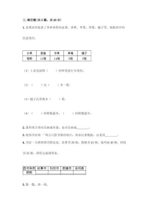 人教版二年级下册数学第一单元-数据收集整理-测试卷带答案【培优B卷】.docx