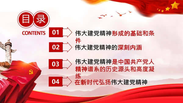 建党100周年七一讲话伟大的建党精神PPT