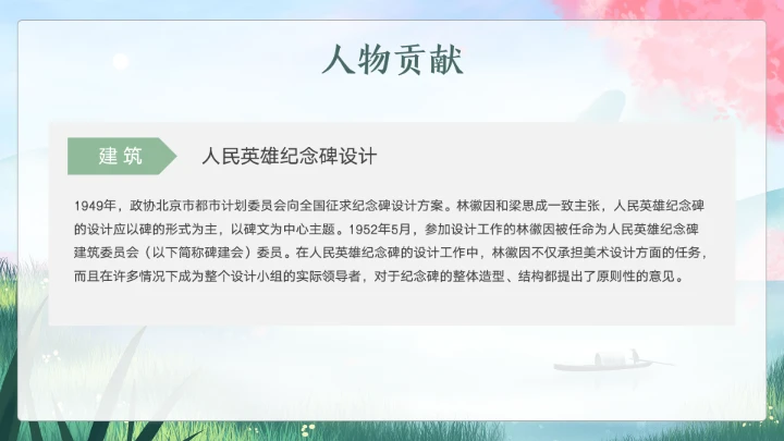 近代史名人之林徽因介绍通用模板