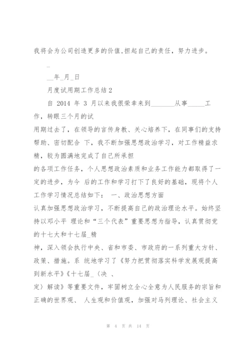 月度试用期工作总结5篇.docx