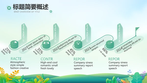 绿色小清新约会春天春季旅游相册PPT