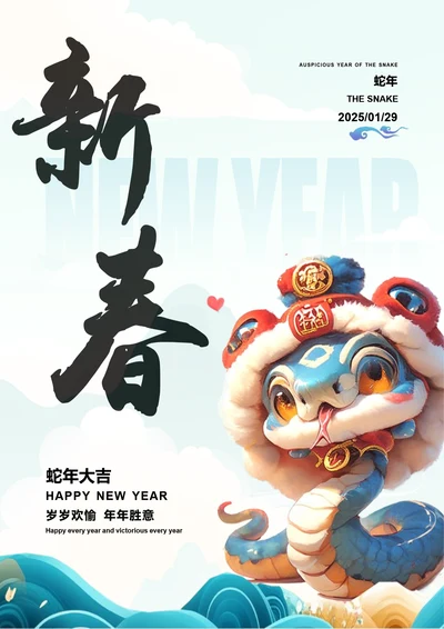 国潮风春节节日海报