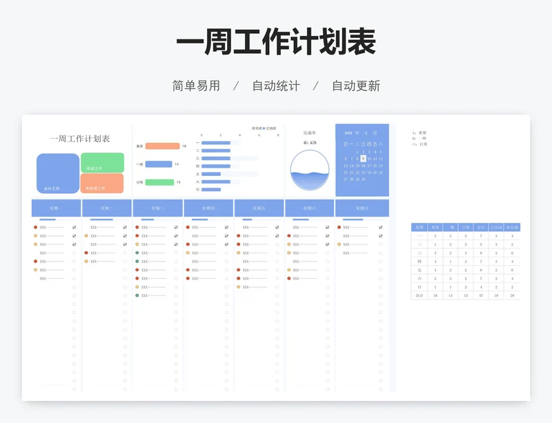一周工作计划表