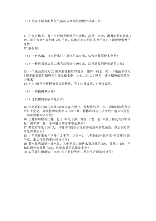六年级小升初数学应用题50道及答案（易错题）.docx